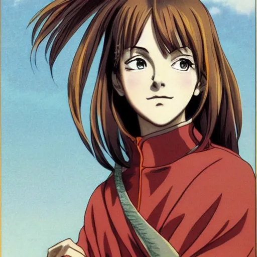 Image similar to emma watson anime by Hasui Kawase by Richard Schmid by Akira Toriyama by Eiichiro Oda