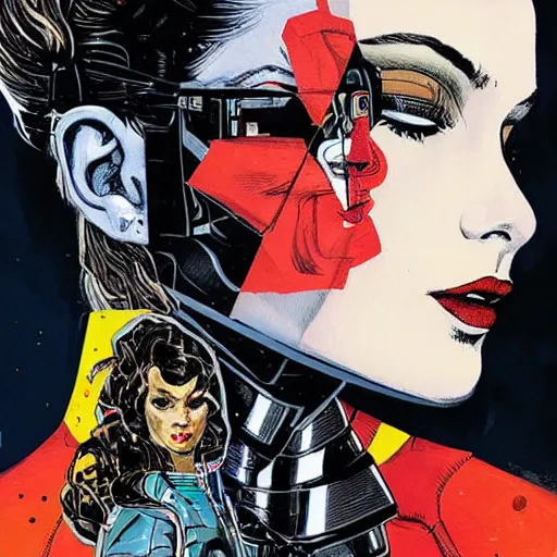 Image similar to a portrait of robot, by MARVEL comics and Sandra Chevrier