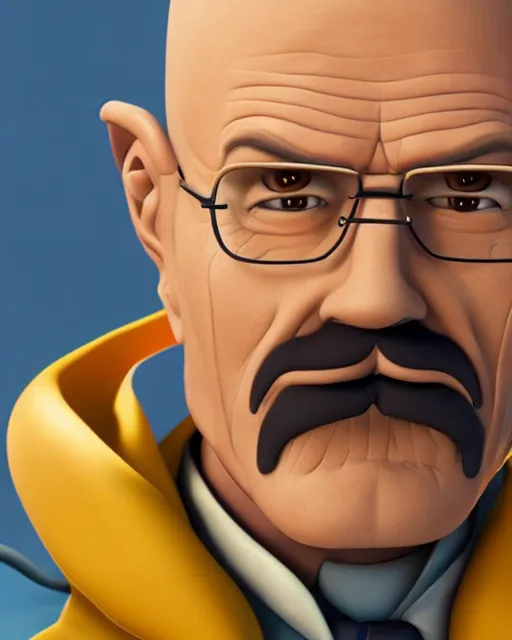 Prompt: a portrait of Walter White as a Disney cartoon character, highly detailed, octane render