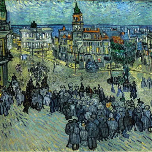 Prompt: wall street by van gogh