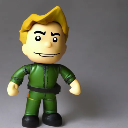 Image similar to vault boy from fallout 3 as a toy,