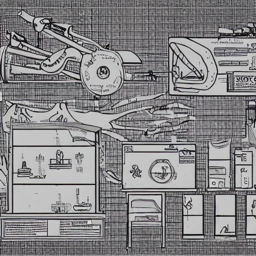 Image similar to medical diagram of spongebob hyper realistic details, part list, diagram, blueprint, manuscript, detailed line art