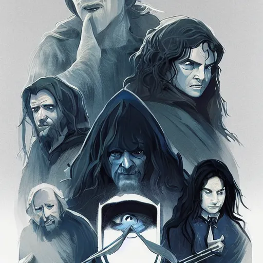 Image similar to face icon stylized minimalist the lord of the rings : the fellowship of the ring 2 0 0 1, loftis, cory behance hd by jesper ejsing, by rhads, makoto shinkai and lois van baarle, ilya kuvshinov, rossdraws global illumination