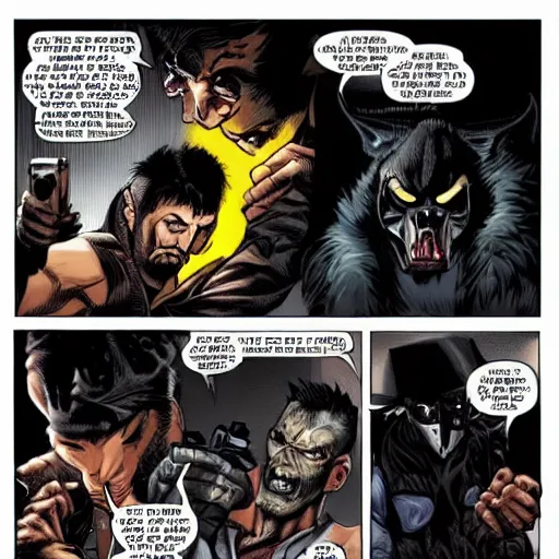 Image similar to mutant wolf vs the punisher in mortal kombat