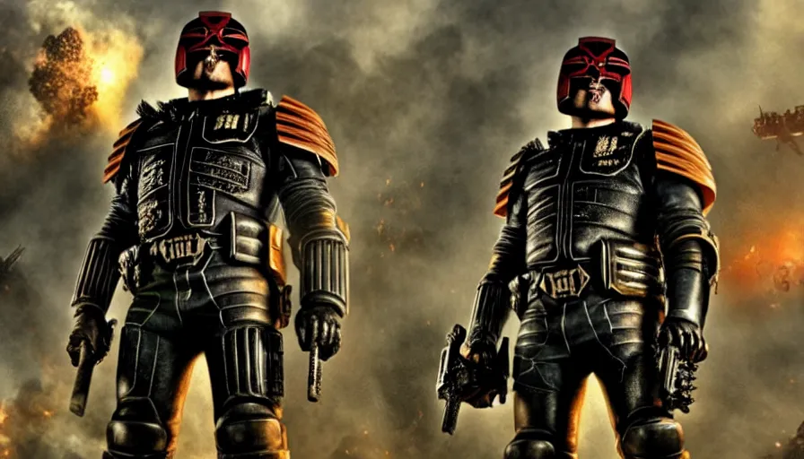 Prompt: big budget judge dredd action movie