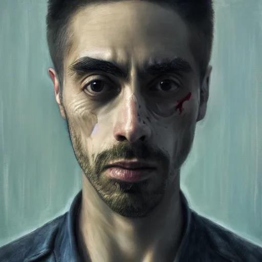 Prompt: A portrait of a psychopath, by Marco Grassi
