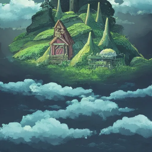 Image similar to landscape of the eternal rest, in the style of studio ghibli, award - winning, 4 k