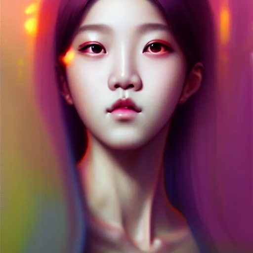 Image similar to jisoo of blackpink, hyperrealistic portrait, bladerunner street, art by artgerm and greg rutkowski and fra angelico and alphons mucha, fantasy art, photo realistic, dynamic lighting, artstation, poster, volumetric lighting, very detailed face, intricate complexity, rule of thirds, 8 k, award winning, unreal engine