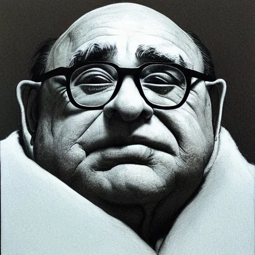 Image similar to portrait of danny devito by zdzisław beksinski