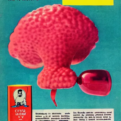 Image similar to 1960s magazine ad for a plumbus