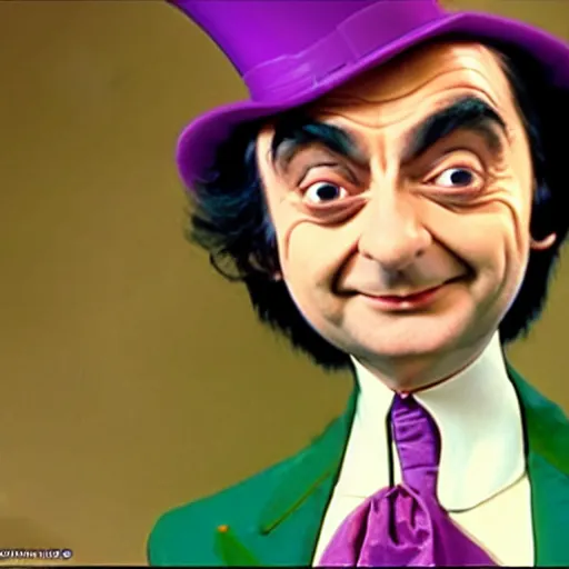 Image similar to mr bean as willy wonka