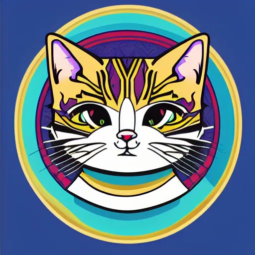 Image similar to portrait of a evil emperor kitten, sticker, highly detailed, colorful, illustration, smooth and clean vector curves, no jagged lines, vector art, smooth