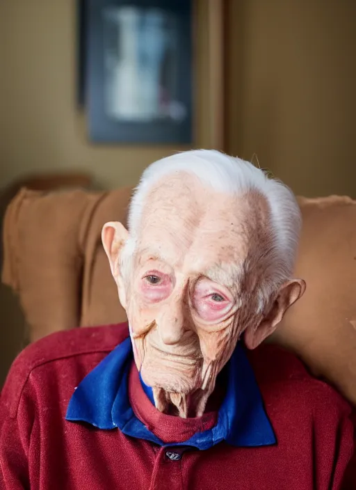 Prompt: dslr photo portrait still of 1 0 2 year old age 1 0 2 deforest kelley duncan at age 1 0 2!!!, 8 5 mm f 1. 8