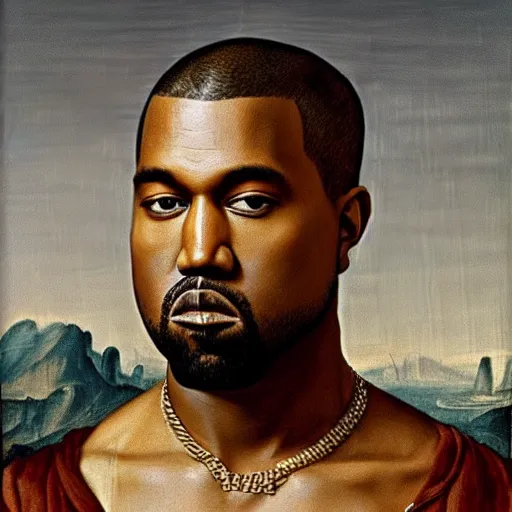 Image similar to A Renaissance portrait painting of Kanye West