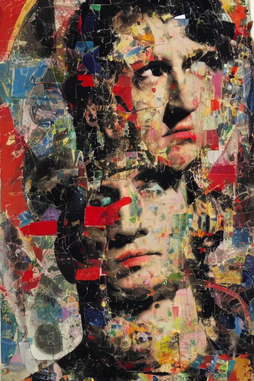 Prompt: afraid of being no good worthless person, by mimmo rotella