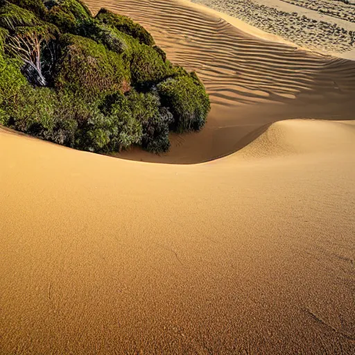 Prompt: sandtrails hokianga, spectacular land, sand and seascapes of the hokianga sand dunes & mitimit digital art