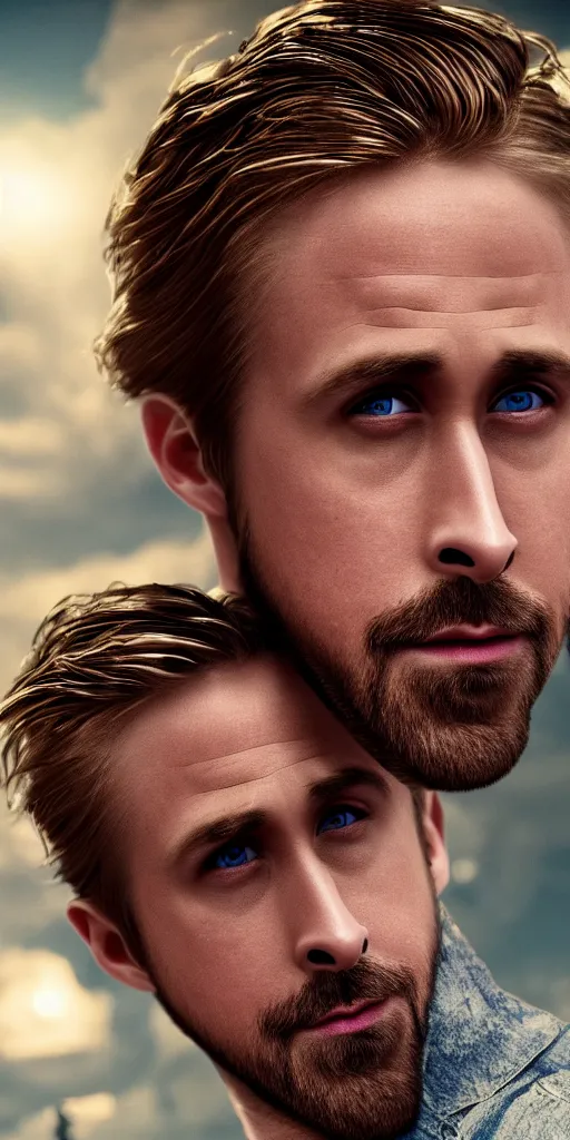 Prompt: Ryan Gosling is Jesus Christ, hyper realistic, very very very beautiful scenery, hd, hdr, ue5, ue6, unreal engine 5, cinematic 4k wallpaper, 8k, ultra detailed, high resolution, artstation, award winning