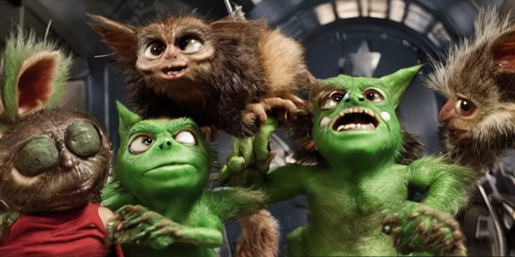 Image similar to frame from 2012 the avengers gremlins