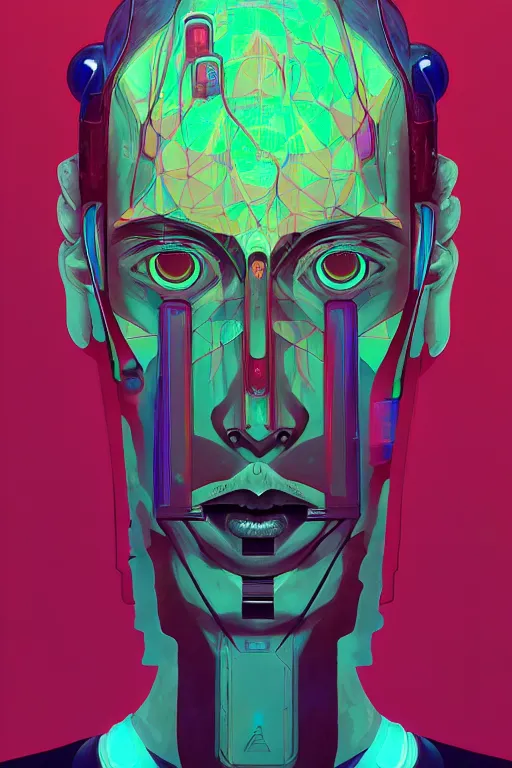 Image similar to abstract portrait, cyberpunk art, floating detailes, very detailed face, leaves by miyazaki, colorful palette illustration, kenneth blom, mental alchemy, james jean, pablo amaringo, naudline pierre, contemporary art, hyper detailed