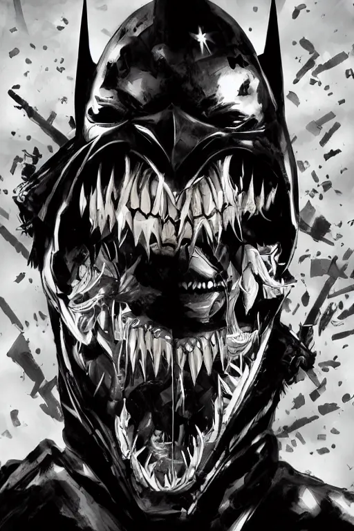 Image similar to the batman who laughs, comic strip style, dynamic lighting, fantasy concept art, trending on art station, stunning visuals, creative, cinematic, portrait, ultra detailed