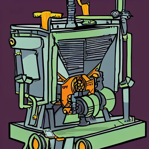 Prompt: illustration of a mad scientists machine, cartoony