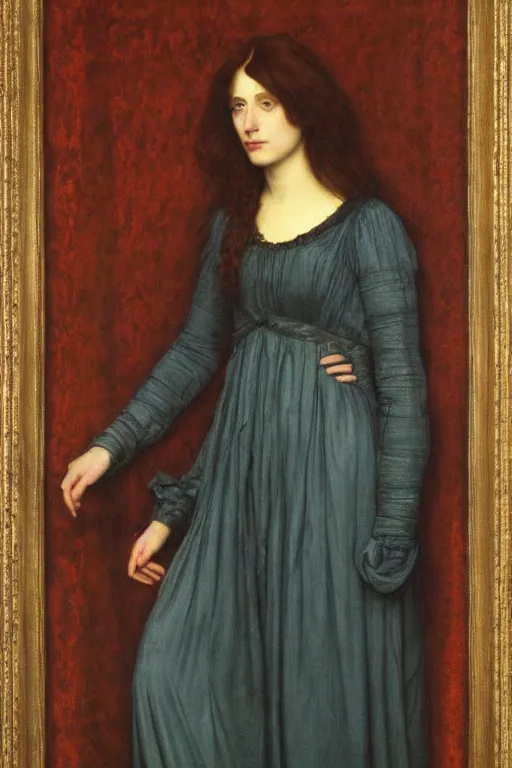 Prompt: a pre raphaelite painting of Jane Burden by dante gabriel rossett