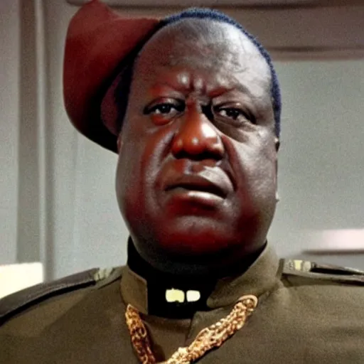 Image similar to A still of Idi Amin in Star Trek