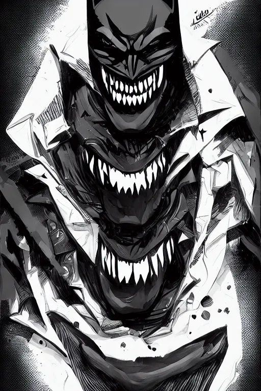 Image similar to the batman who laughs, comic strip style, dynamic lighting, fantasy concept art, trending on art station, stunning visuals, creative, cinematic, portrait, ultra detailed