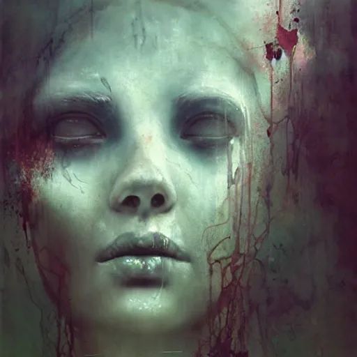 Image similar to goddess of the dead by cy Twombly and BASTIEN LECOUFFE DEHARME, iridescent,