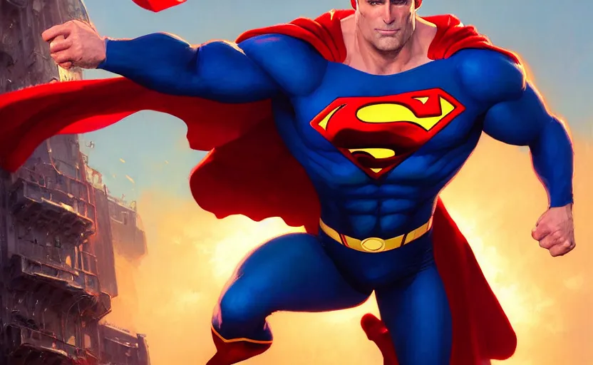 Prompt: highly detailed portrait of john hamm as superman, in dc comics, stephen bliss, unreal engine, fantasy art by greg rutkowski, loish, rhads, ferdinand knab, makoto shinkai and lois van baarle, ilya kuvshinov, rossdraws, tom bagshaw, global illumination, radiant light, detailed and intricate environment