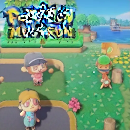 Prompt: pokemon in Animal Crossing New Horizon