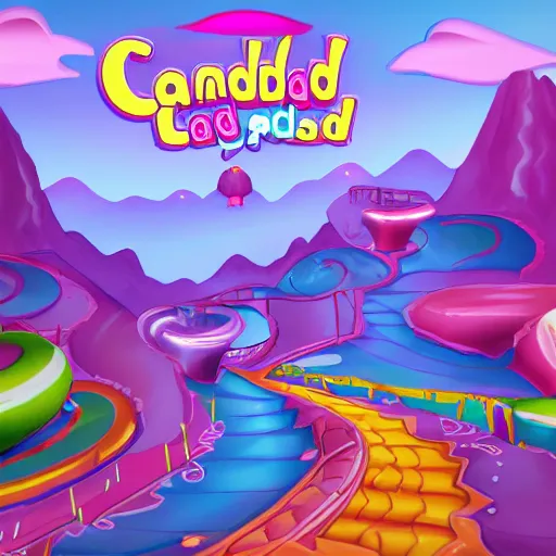 Image similar to candyland rpg background, artstation,