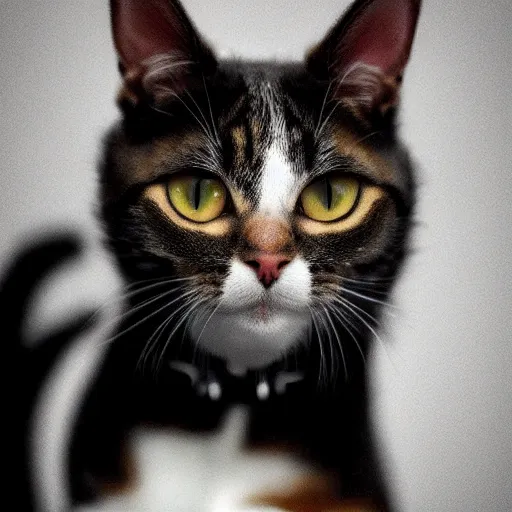 Image similar to portrait of a cute cat, art by elke vogelsang, 8 k ultra realistic, trending on artstation, 4 k, hyperrealistic, focused, extreme details, unreal engine 5, cinematic, masterpiece