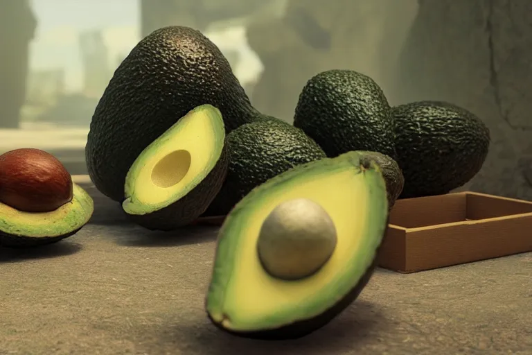 an avocado had a baby, 3d scene, render, ultra, Stable Diffusion