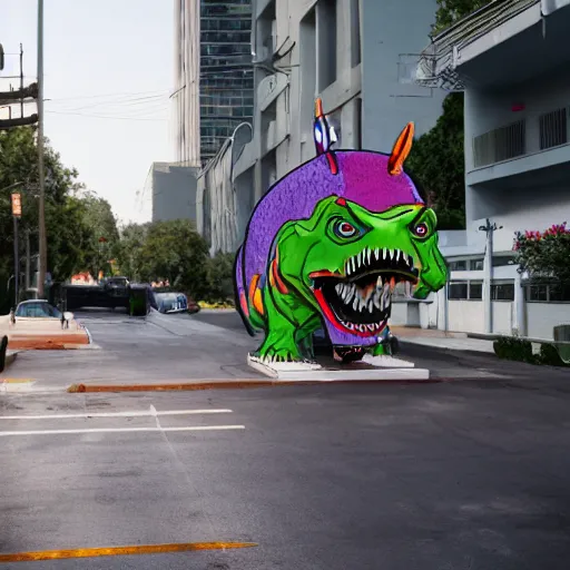 Image similar to tyrannosaurus in studio city, still from bojack horseman