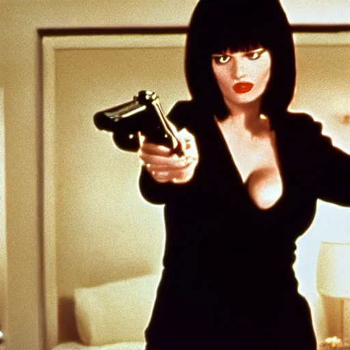 Image similar to stillframe of Pulp Fiction 2 staring a Geena Davis