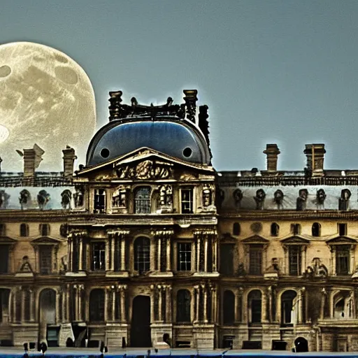 Prompt: the louvre on the moon