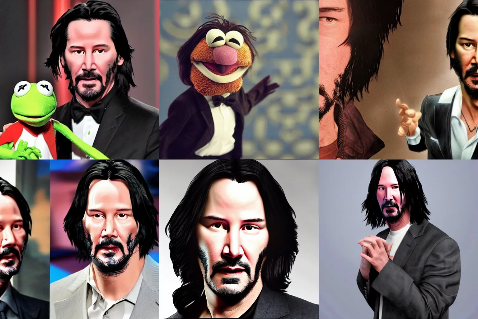 Prompt: Keanu Reeves as muppet, highly detailed and realistic