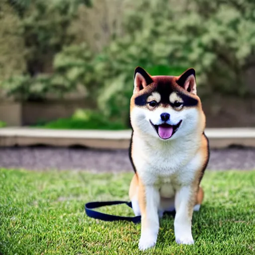 Image similar to close - up photo of shiba inu holding huge mace in paws, standing vertically, ( eos 5 ds r, iso 1 0 0, f / 8, 1 / 1 2 5, 8 4 mm, postprocessed, sharp )