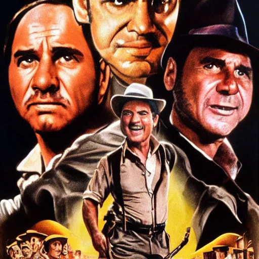 Prompt: danny devito as indiana jones original movie poster