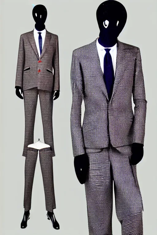 Image similar to psychedelic fashion business suit minimalist 1 9 2 0 s dadaist screenprint pattern textile business suit uniform fashion shoot