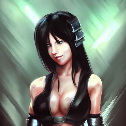 Prompt: digital art of tifa lockhart by ross tran