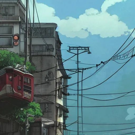 Prompt: Elevador Lacerda , Dice Tsutsumi, Makoto Shinkai, Studio Ghibli