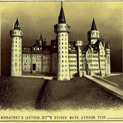 Image similar to a castle designed by adolf hitler