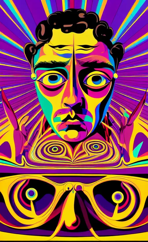 Image similar to psychedelic eyes wide angle shot, white background, vector art, illustration by frank frazetta and salvador dali