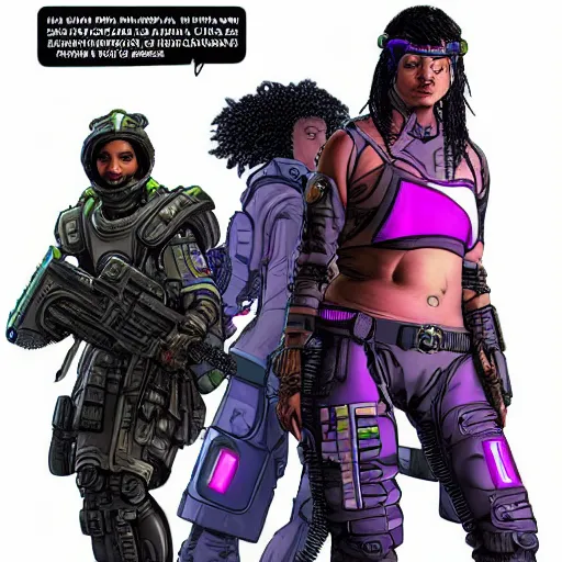 Prompt: Sonya. Apex legends cyberpunk feminist hacker. Concept art by James Gurney and Mœbius.