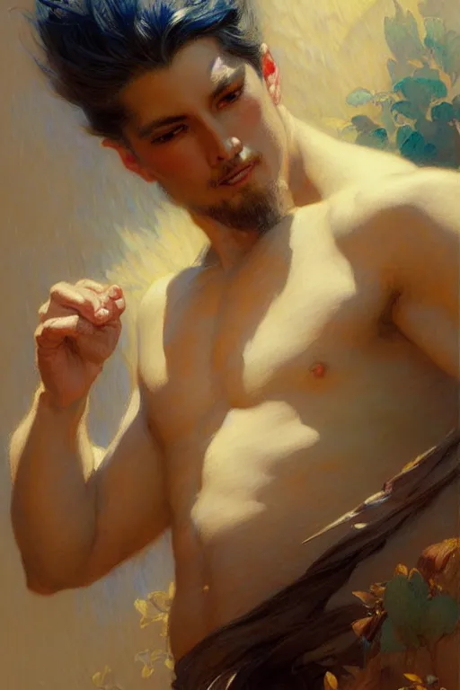 Image similar to male, taoism, painting by gaston bussiere, greg rutkowski, j. c. leyendecker, artgerm