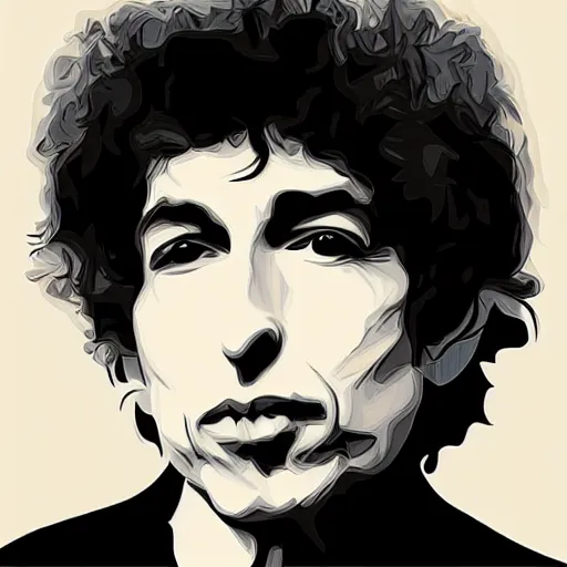 Image similar to vector portrait of bob dylan by paul rand