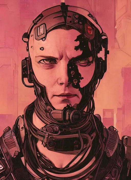 Image similar to cyberpunk neurosurgeon. portrait by ashley wood and alphonse mucha and laurie greasley and josan gonzalez and james gurney. splinter cell, apex legends, rb 6 s, hl 2, d & d, cyberpunk 2 0 7 7. realistic face. character clothing. vivid color. dystopian setting.