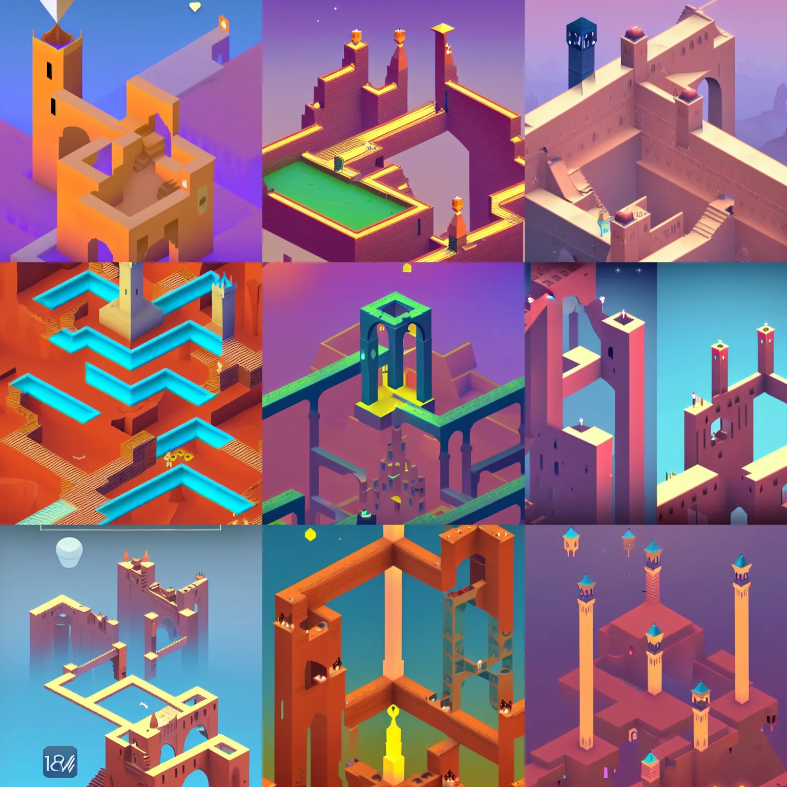 Prompt: monument valley screenshot